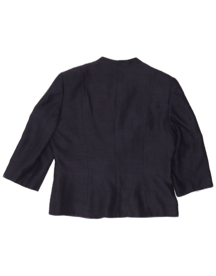 JACQUES VERT Giacca Bolero da donna con maniche a 3/4 UK 14 Large Blu Navy
