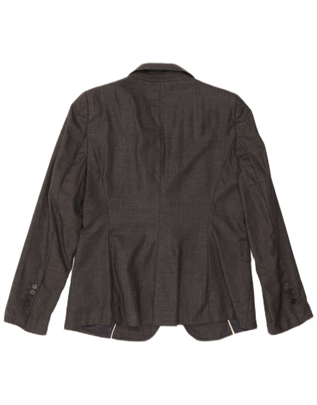 Giacca blazer a 1 bottone da donna Zara US 8 in lana grigio medio