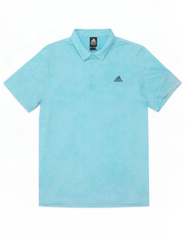 Polo Adidas da uomo XL in poliestere geometrico blu