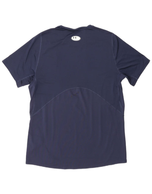 T-shirt Under Armour da uomo Heat Gear Top grande in poliestere blu navy