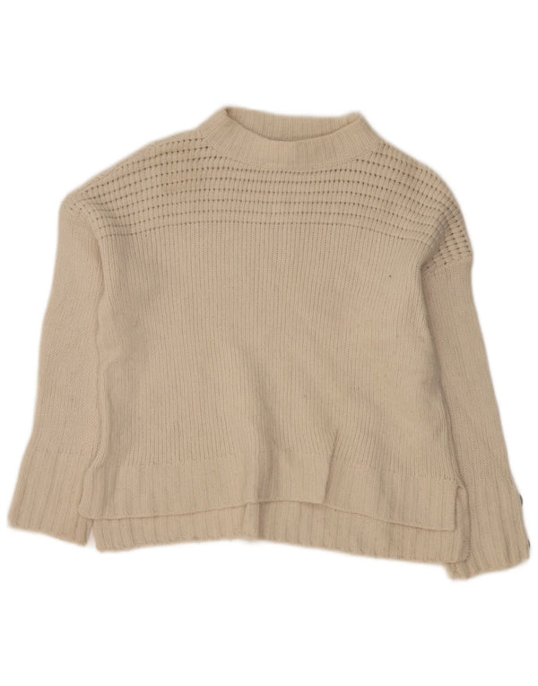 MASSIMO DUTTI Maglione maglione da donna con collo alto UK 6 XS Bianco sporco