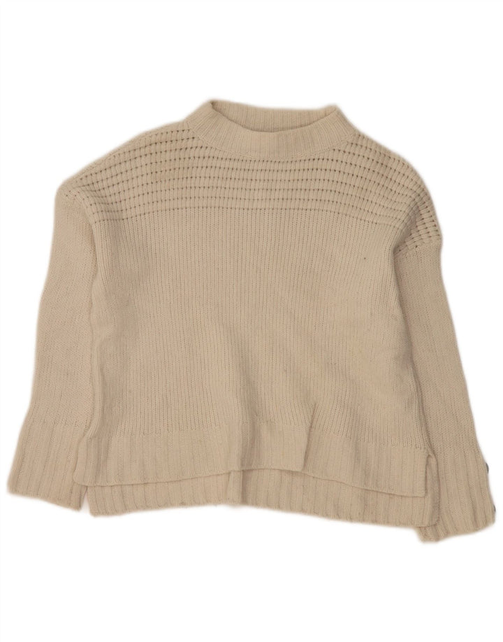 MASSIMO DUTTI Maglione maglione da donna con collo alto UK 6 XS Bianco sporco