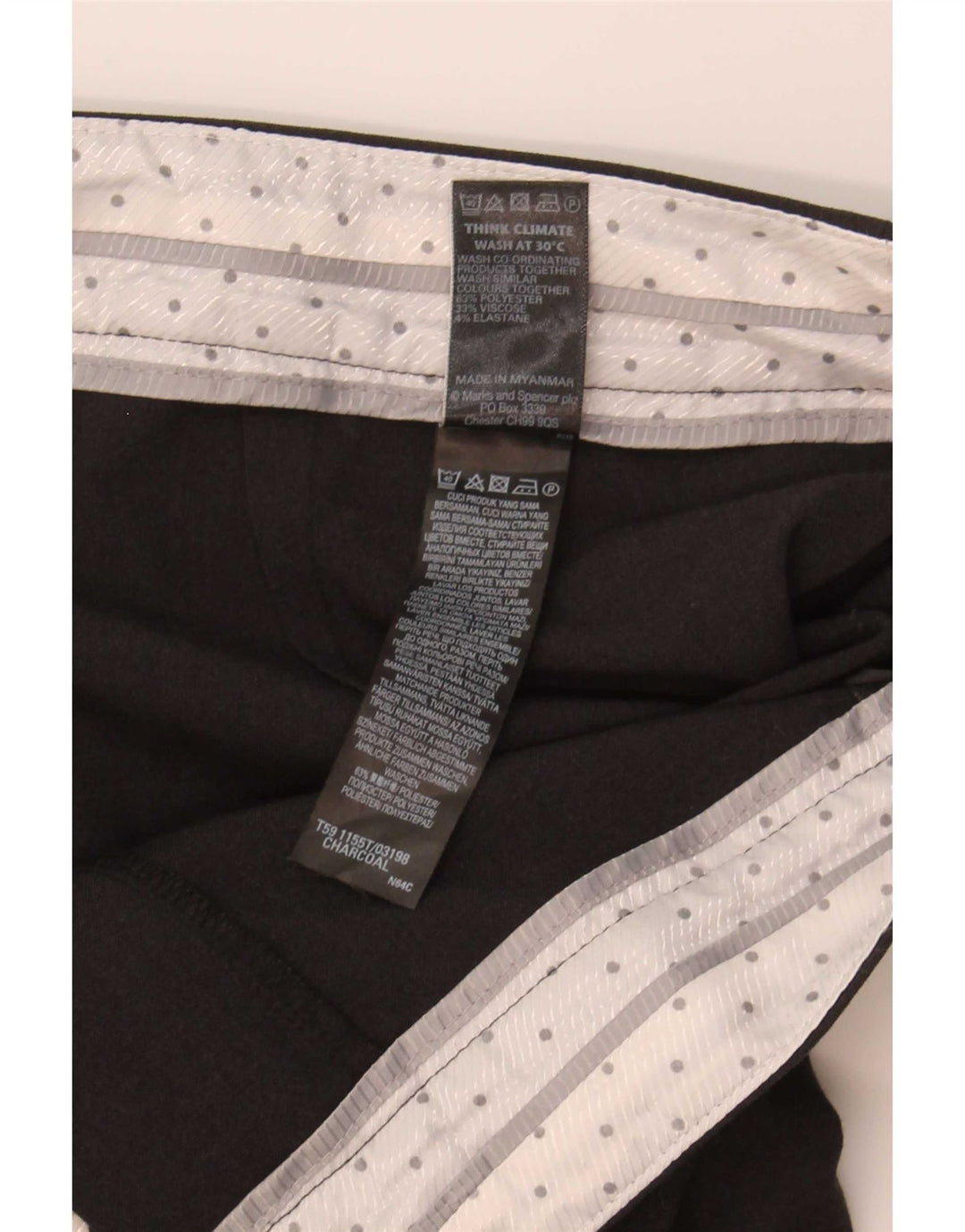 Pantaloni casual dritti da donna Marks & Spencer W34 L29 poliestere grigio