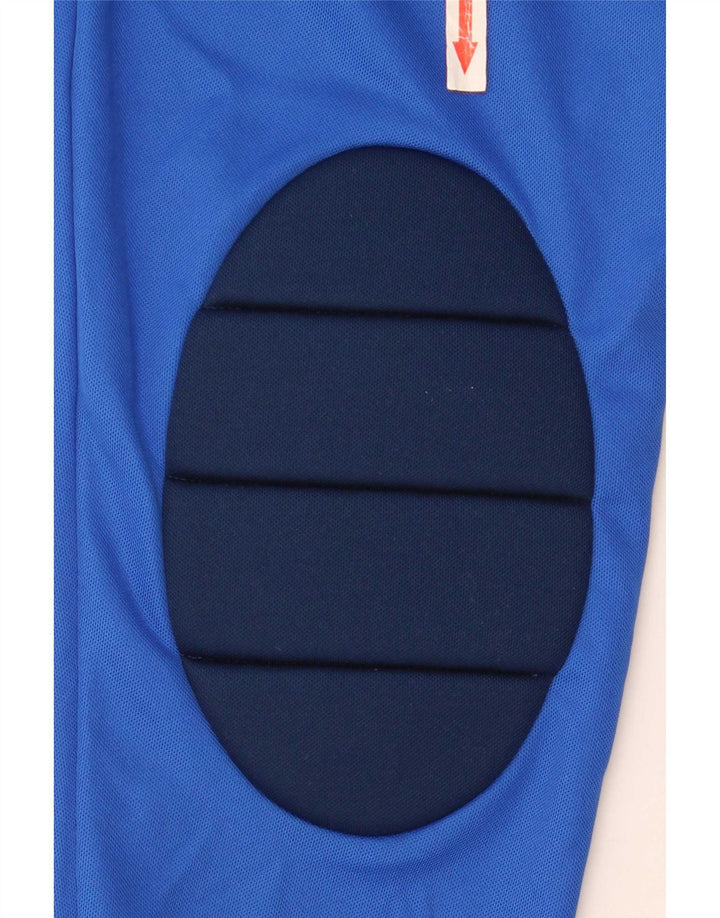 Top Adidas Climalite da uomo a maniche lunghe in poliestere color block blu medio