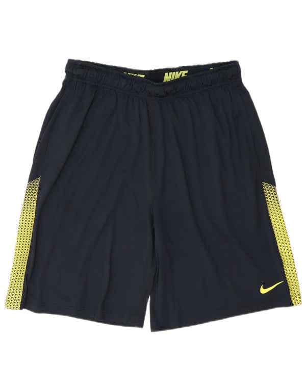 Pantaloncini sportivi Nike Dri Fit da uomo, grandi, in poliestere color block blu navy