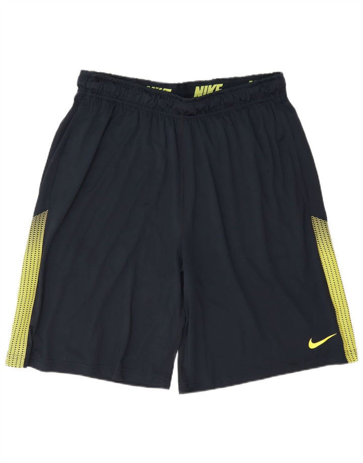 Pantaloncini sportivi Nike Dri Fit da uomo, grandi, in poliestere color block blu navy
