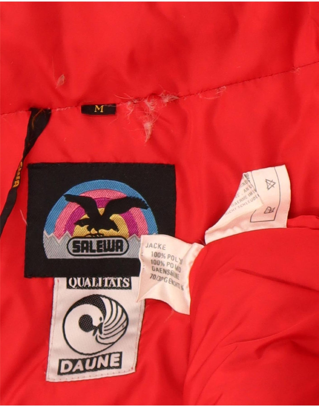 Giacca imbottita con cappuccio da uomo SALEWA UK 38 medio rosso poliammide