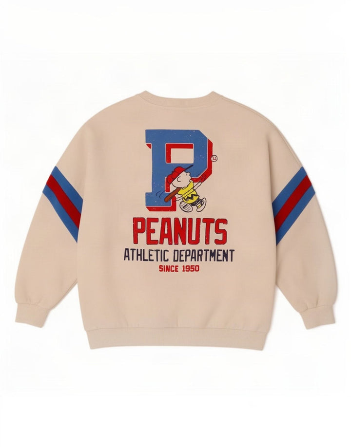 Pull & Bear Felpa con grafica Peanuts da donna UK 10 Small Bianca