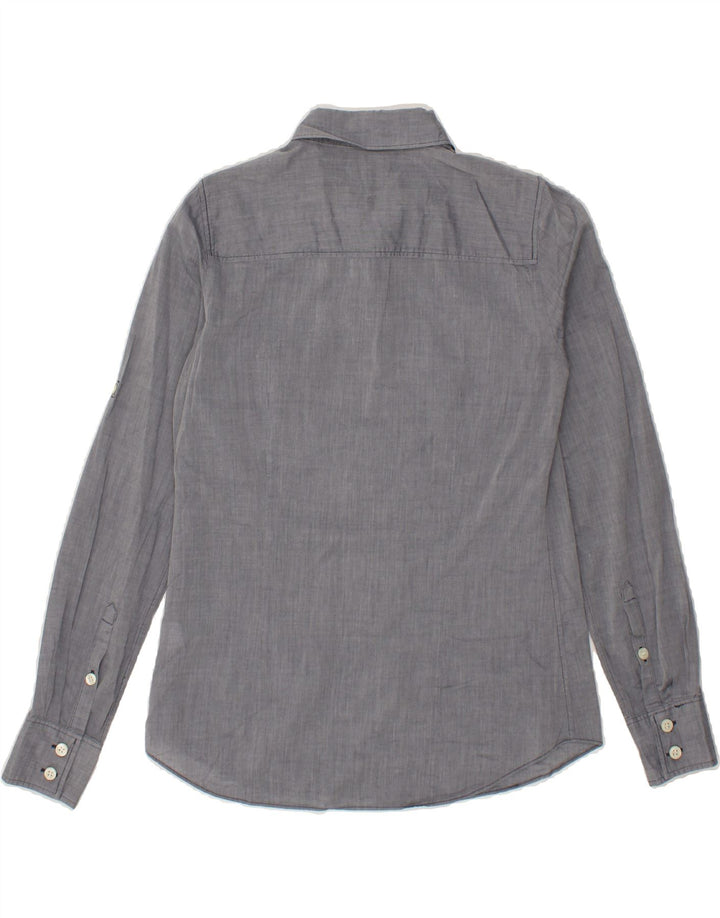 J. CREW Womens Shirt UK 6 XS Grey Cotton Vintage J. Crew and Second-Hand J. Crew from Messina Hembry 