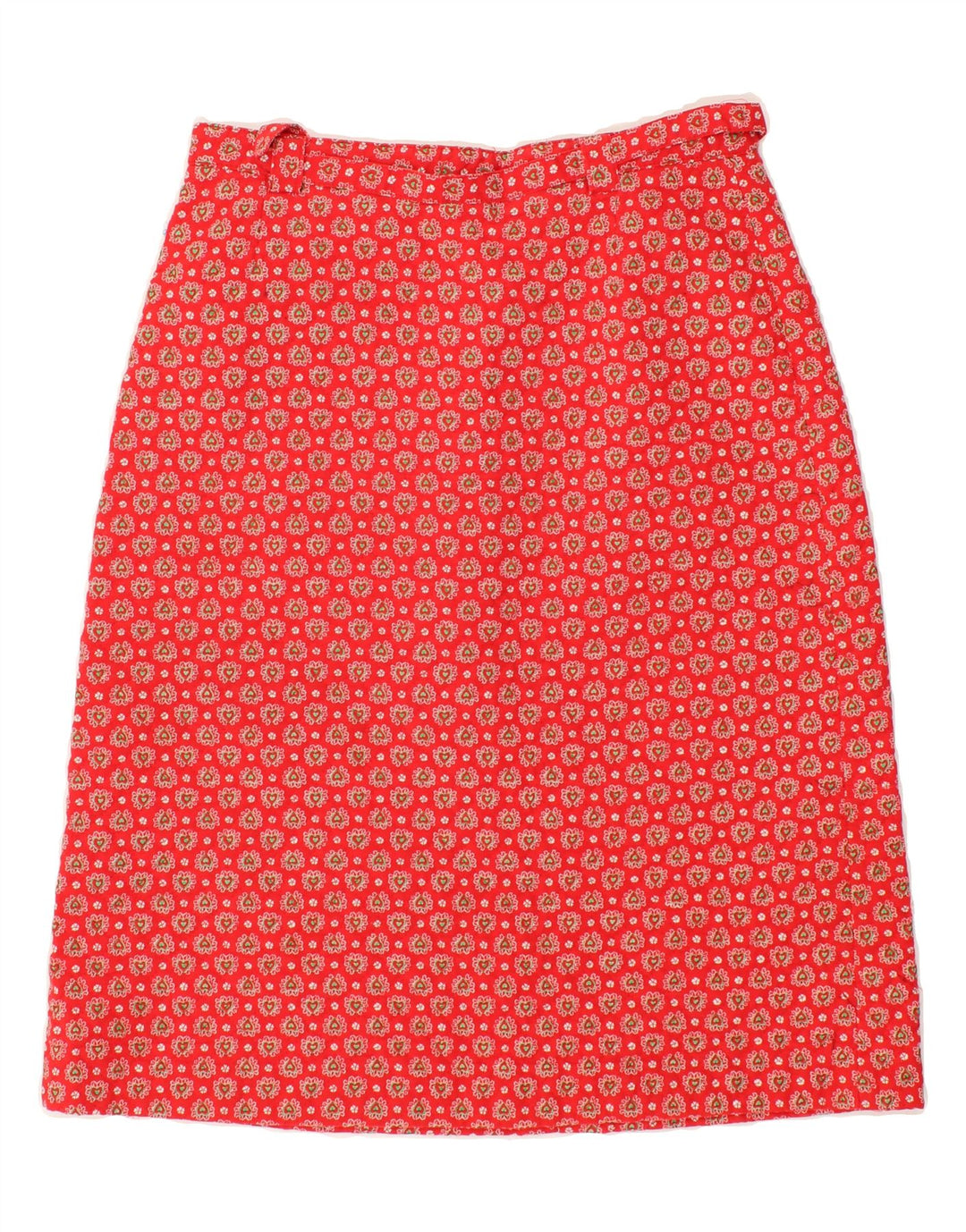 VINTAGE Womens A-Line Skirt W30 Medium Red Floral Vintage Vintage and Second-Hand Vintage from Messina Hembry 