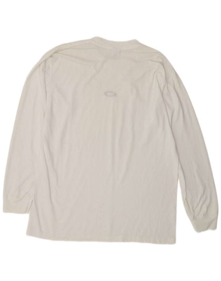 Top Oakley da uomo a manica lunga grande in poliestere bianco