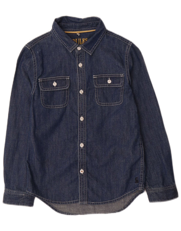 Camicia di jeans per ragazzi Joules 7-8 anni in cotone blu navy