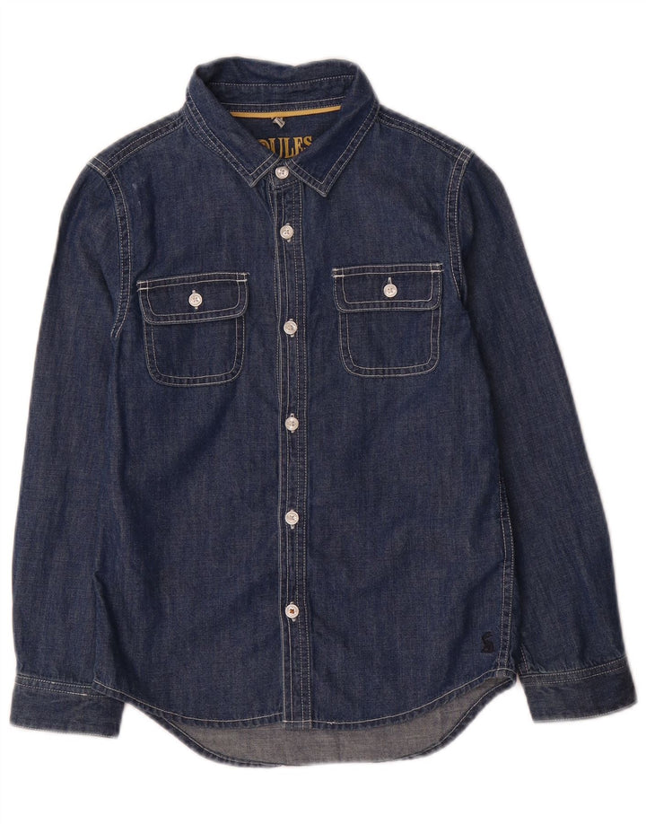 Camicia di jeans per ragazzi Joules 7-8 anni in cotone blu navy