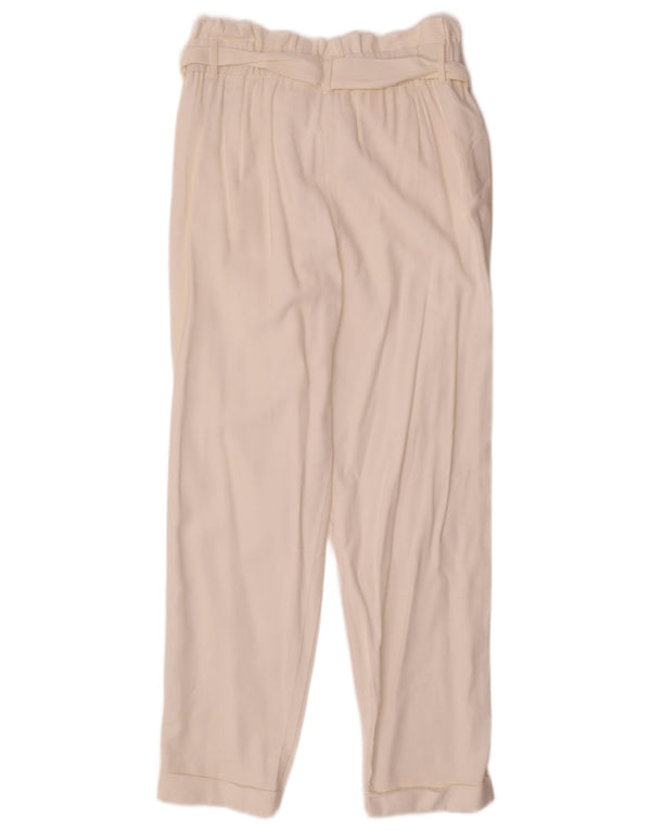Pantaloni casual a vita alta Trafaluc da donna Zara medi W28 L27 bianco sporco