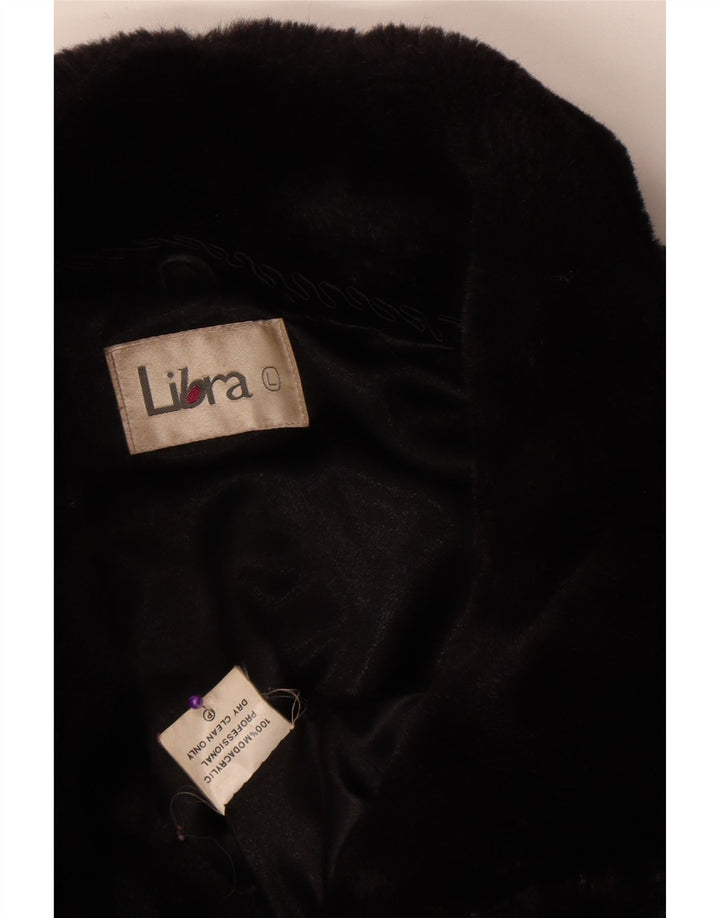 Cappotto da donna in pelliccia sintetica Libra UK 16 grande modacrilico nero