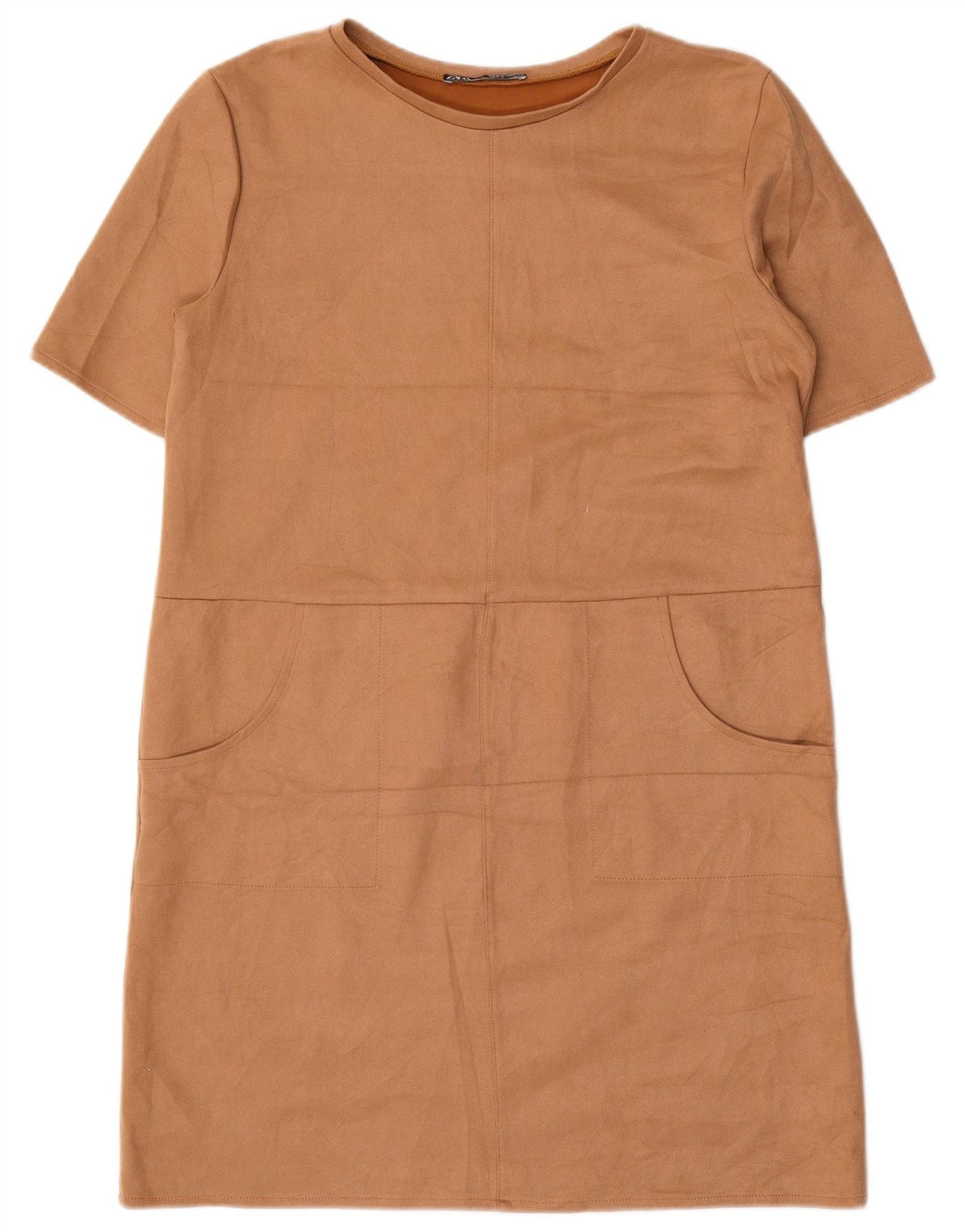 Abito a trapezio da donna Zara UK 16 grande marrone