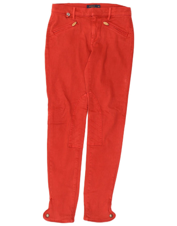 Pantaloni casual slim da donna Polo Ralph Lauren W28 L30 cotone rosso