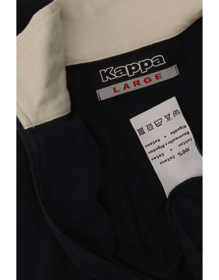 Giacca da tuta da uomo Kappa grande in cotone color block blu navy