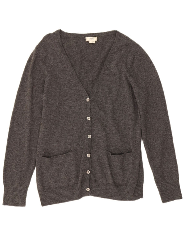 Maglione cardigan da donna Fat Face UK 16 grande lana grigia