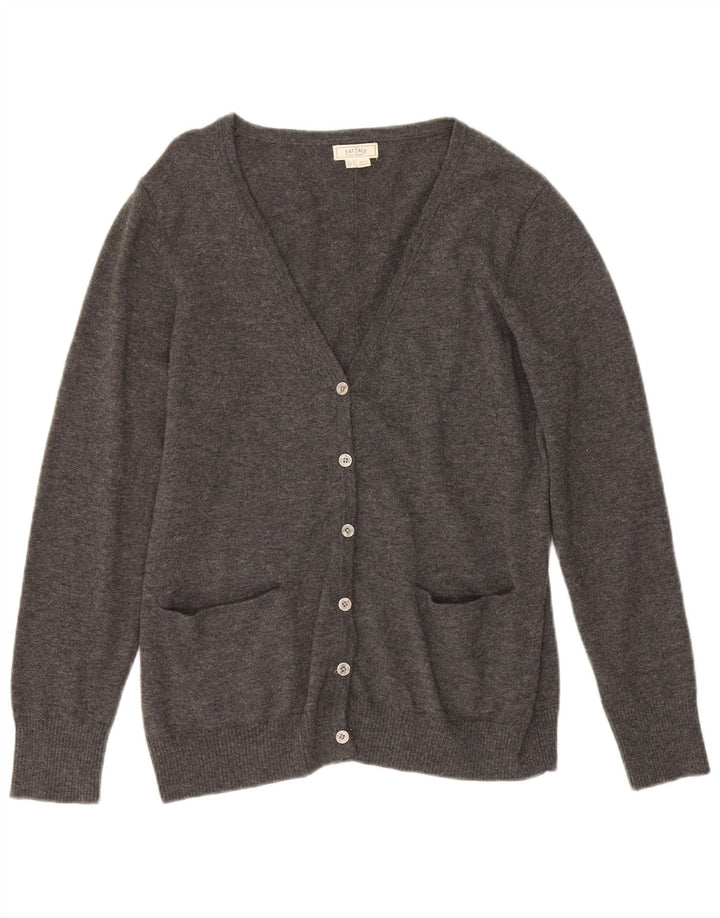 Maglione cardigan da donna Fat Face UK 16 grande lana grigia