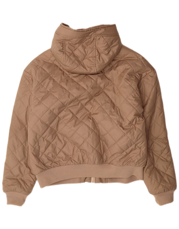 Giacca trapuntata con cappuccio da donna HOLLISTER UK 10 Small Beige Poliestere