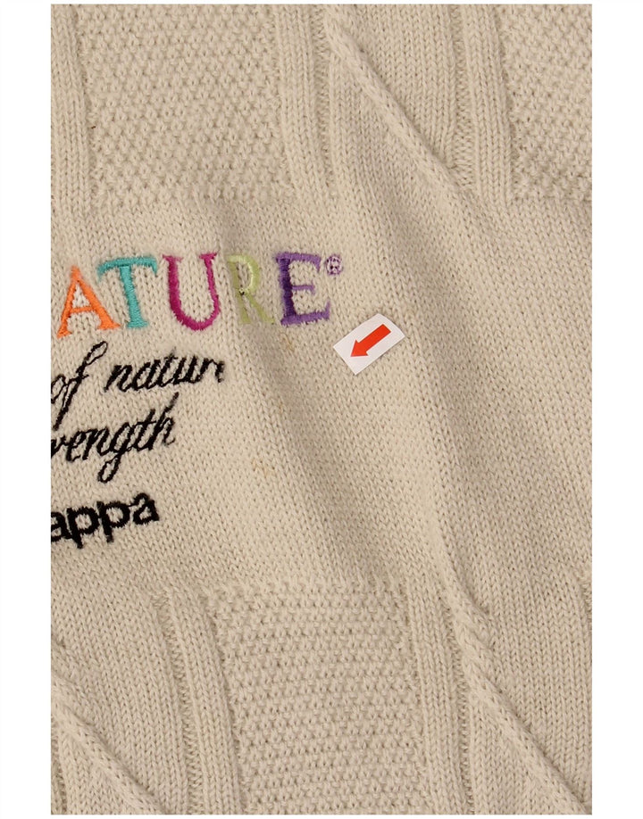 Maglione da uomo girocollo con grafica KAPPA grande beige