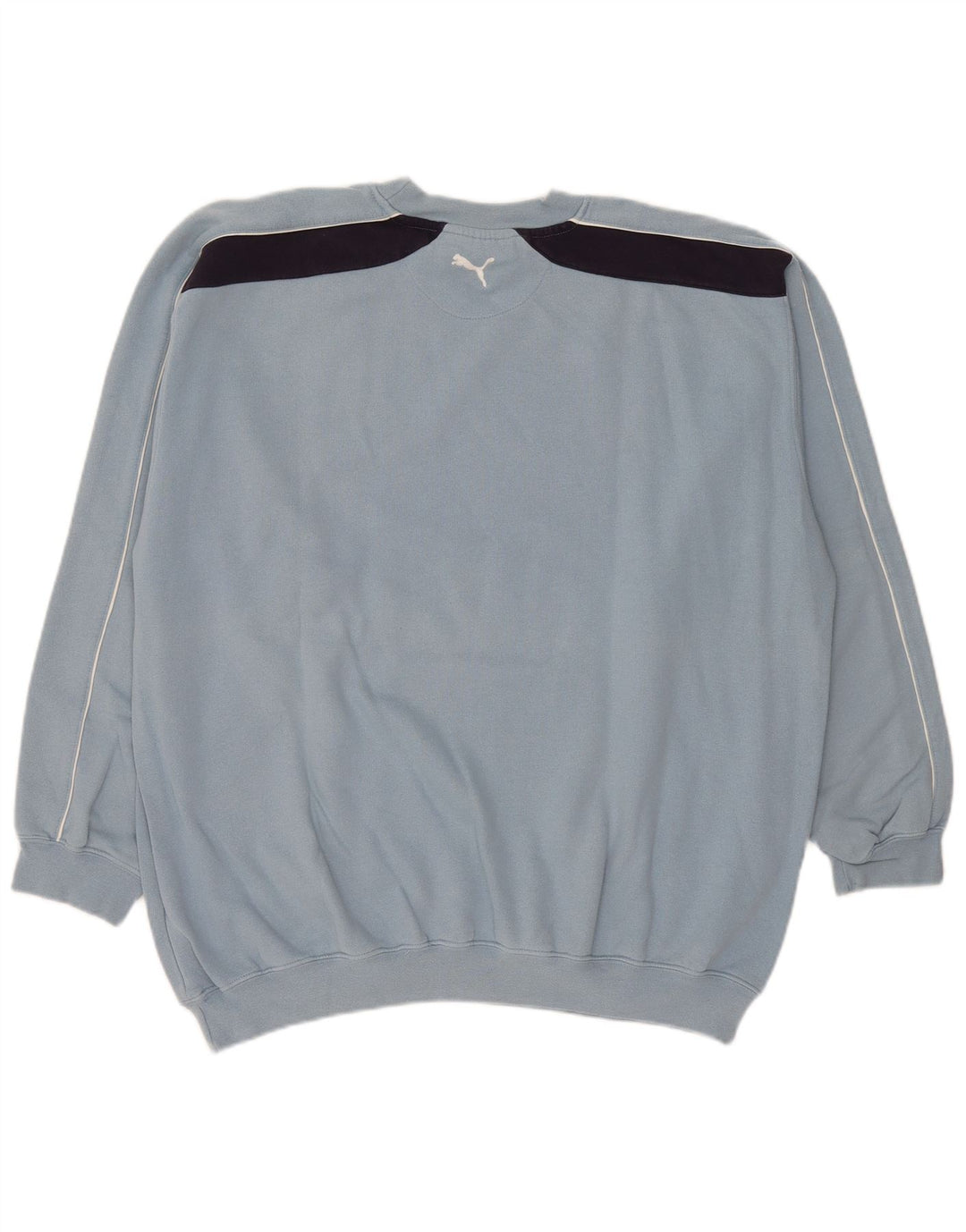 Felpa grafica da uomo Puma Jumper XL Blu Colourblock in cotone