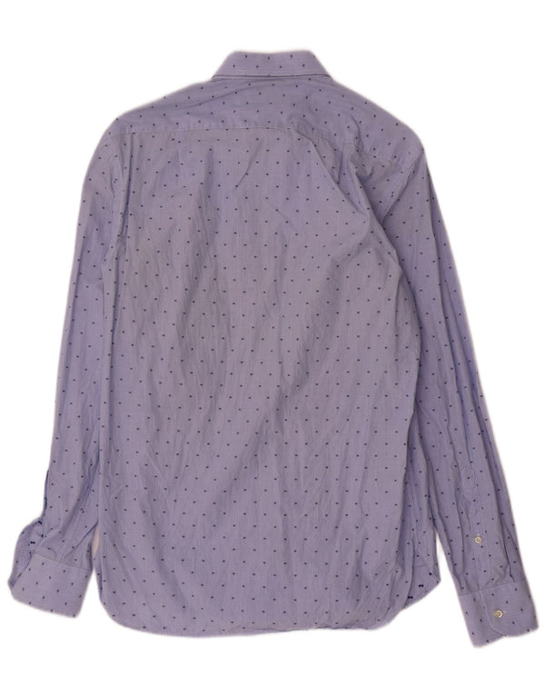 Camicia Boggi da uomo su misura taglia 40 15 3/4 gessato blu medio