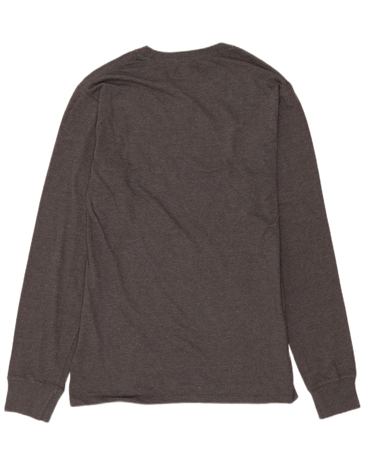 Champion Top grafico da uomo a maniche lunghe in cotone grigio piccolo