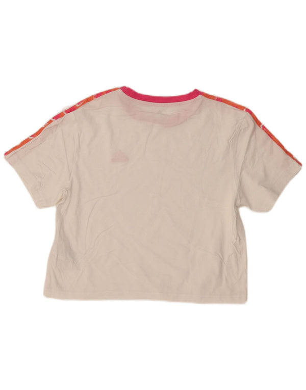 T-shirt corta da donna ADIDAS UK 4/6 XS cotone bianco