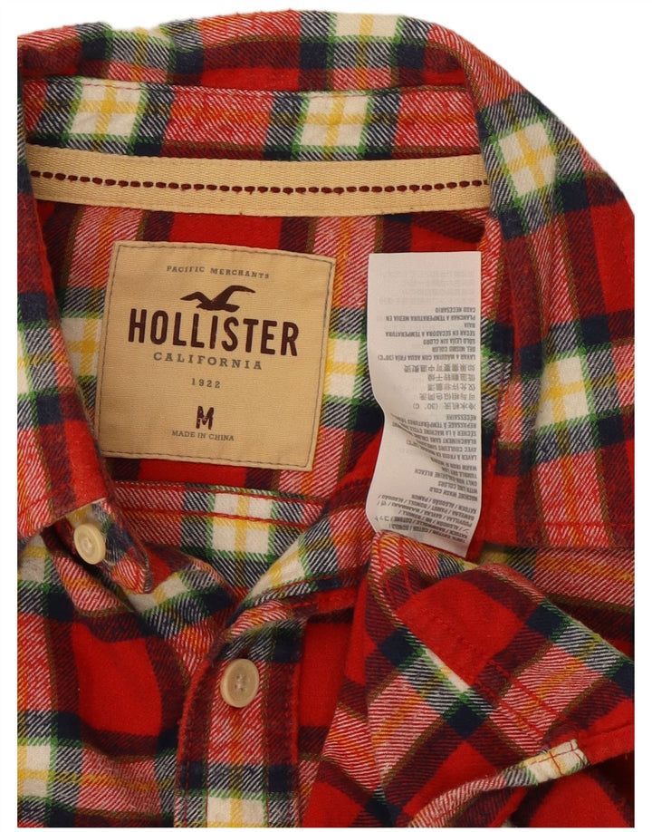 Camicia Hollister da uomo in flanella di cotone a quadri rossi medi