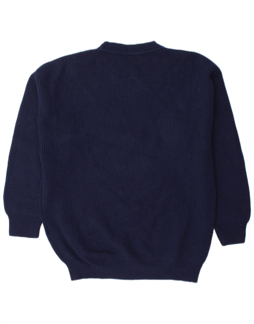 BENETTON Maglione da uomo girocollo maglione medio blu navy in lana vergine