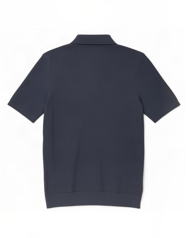 Polo da uomo Marks & Spencer in cotone blu medio