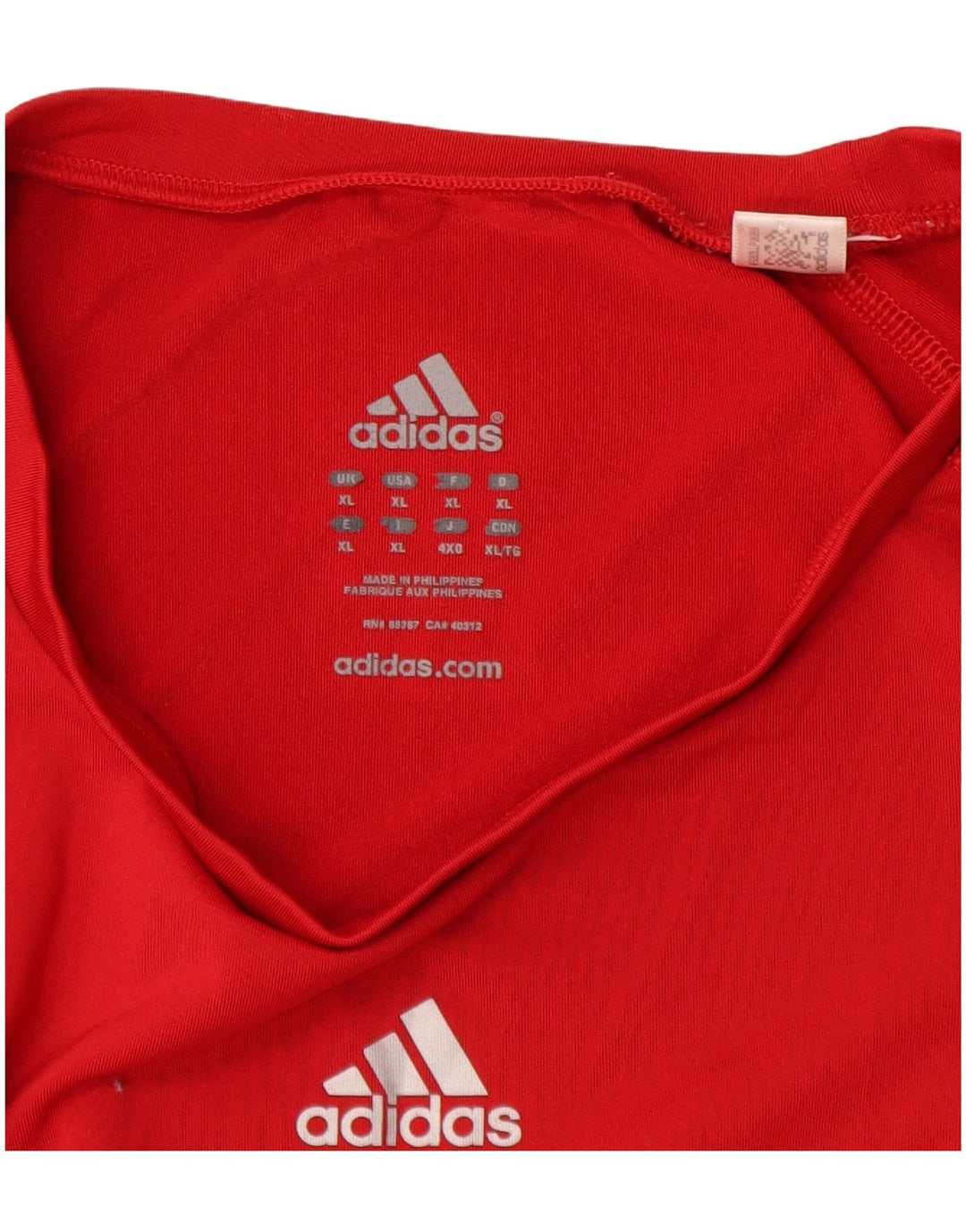 Adidas Uomo Climalite Graphic Top Manica Lunga XL Rosso Poliestere