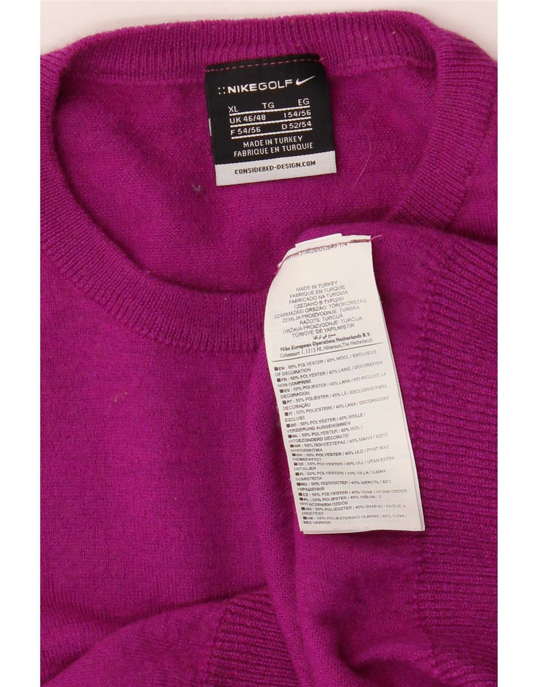 Maglione maglione girocollo da uomo Nike UK 46/48 XL poliestere rosa