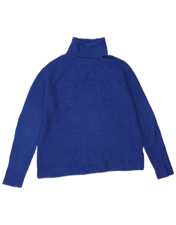 Maglione maglione a collo alto da donna Marks & Spencer UK 14 Viscosa blu medio