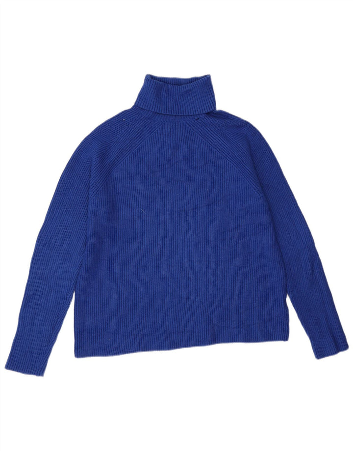 Maglione maglione a collo alto da donna Marks & Spencer UK 14 Viscosa blu medio