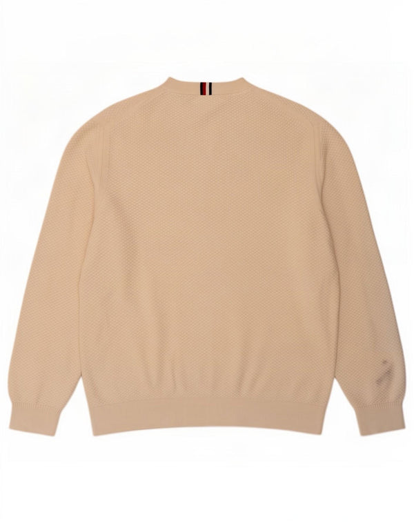 Maglione maglione girocollo da uomo Tommy Hilfiger 2XL cotone bianco sporco
