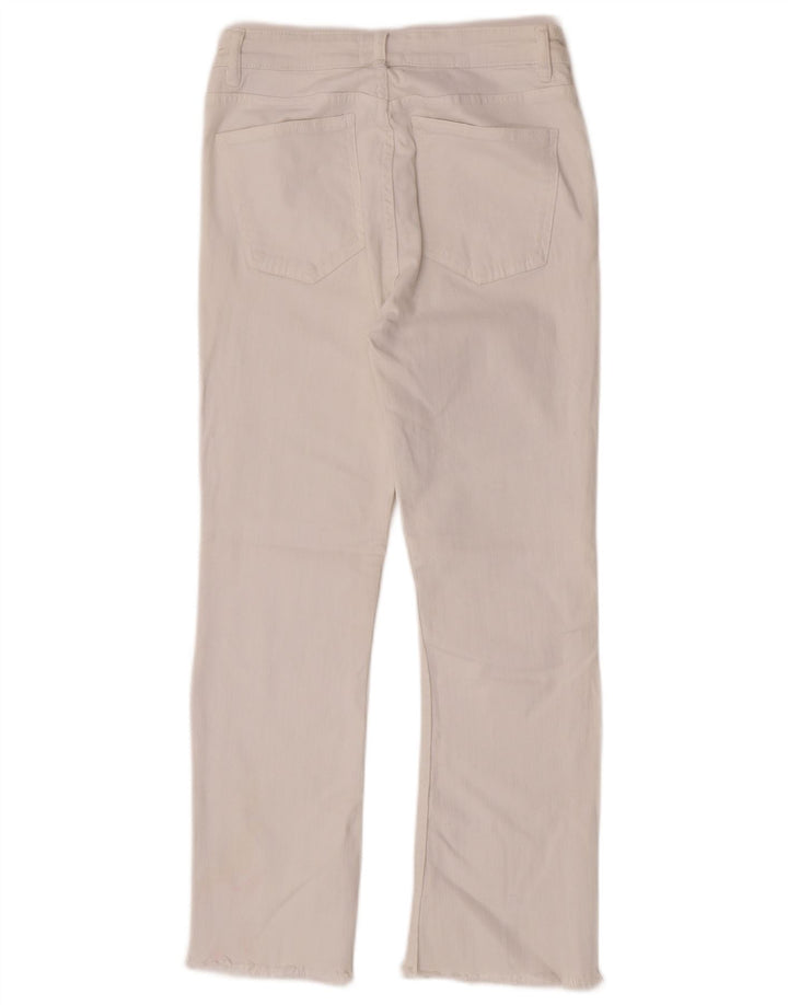 Jeans dritti corti da donna Zara EU 38 piccoli W28 L26 bianchi