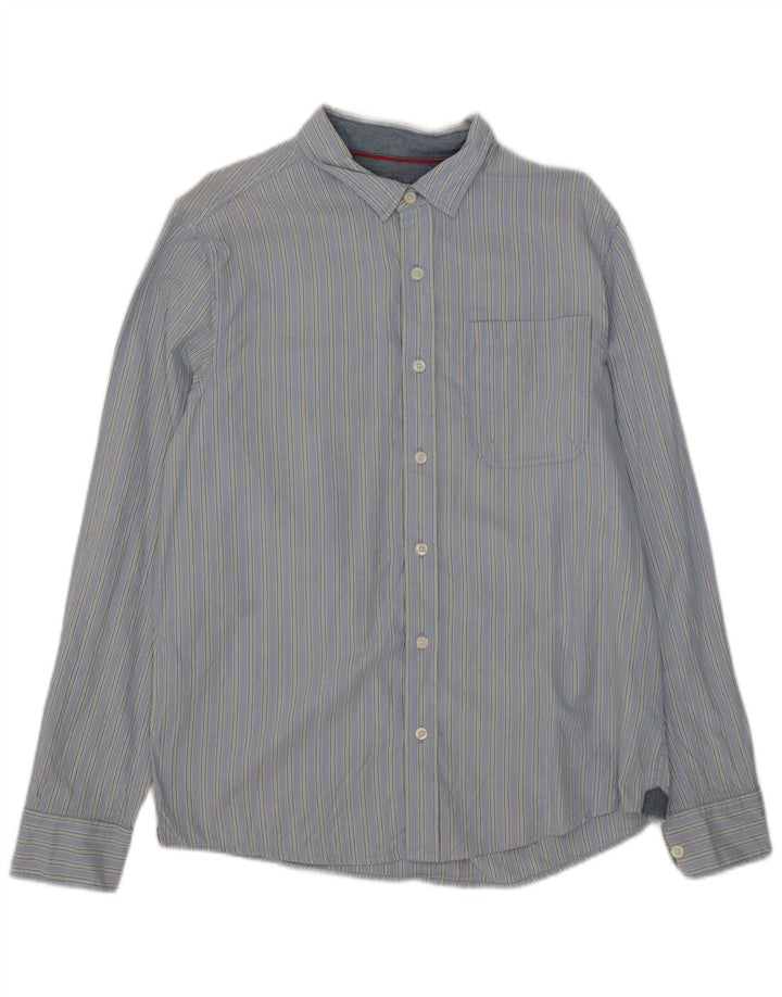 Camicia da uomo Fat Face in cotone a righe blu medio
