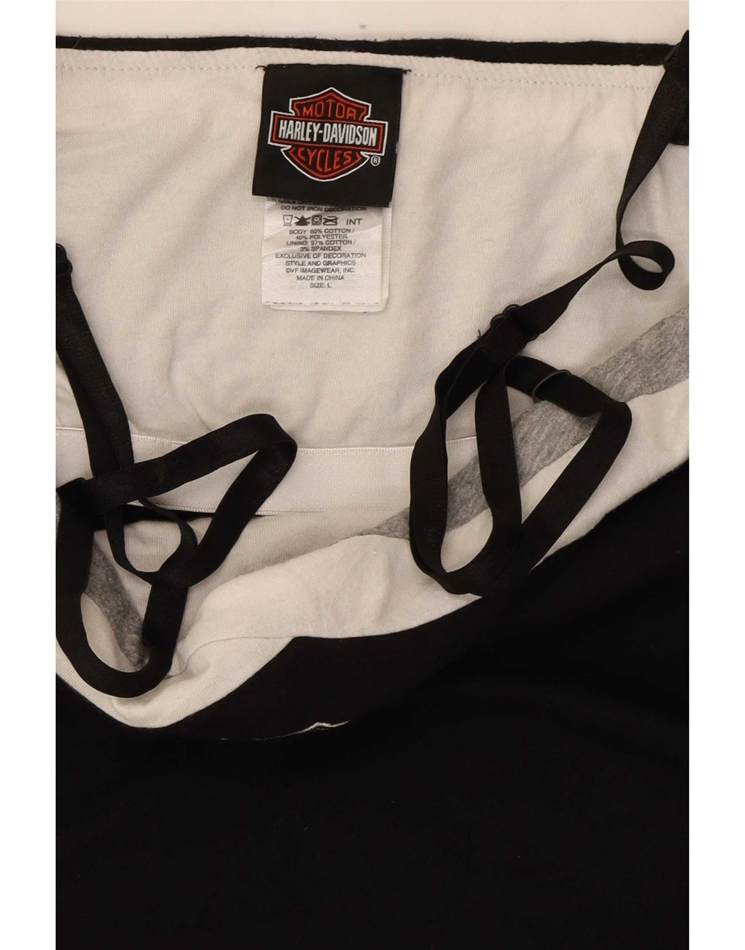 Canottiera corta grafica da donna Harley Davidson UK 14 grande cotone nero