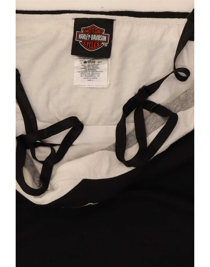 Canottiera corta grafica da donna Harley Davidson UK 14 grande cotone nero