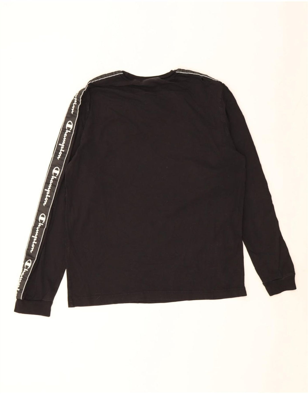 Champion Top grafico da uomo a maniche lunghe in cotone nero grande