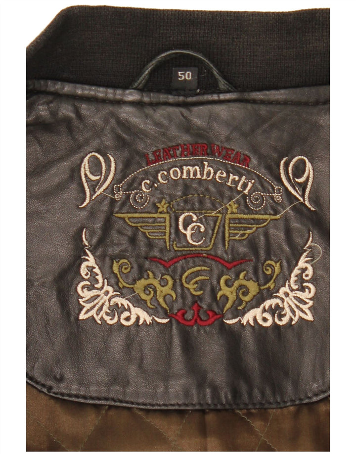 Giubbotto Bomber in Pelle Uomo C.Comberti IT 50 Large in Pelle Nera