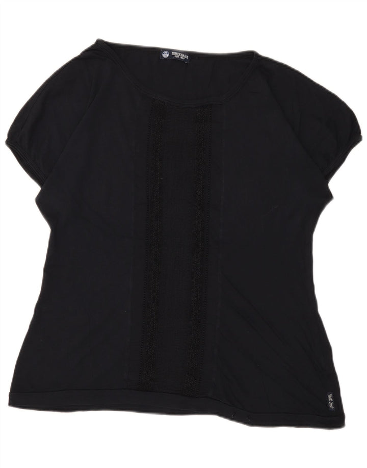 T-shirt da donna North Sails UK 14 grande in cotone nero