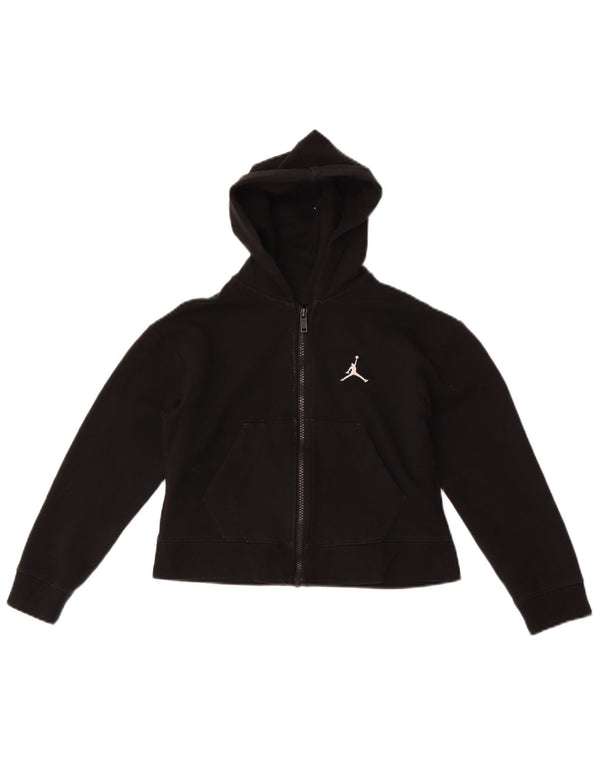 Felpa con cappuccio e zip corta per ragazze Jordan 10-11 anni, media, nera, sportiva