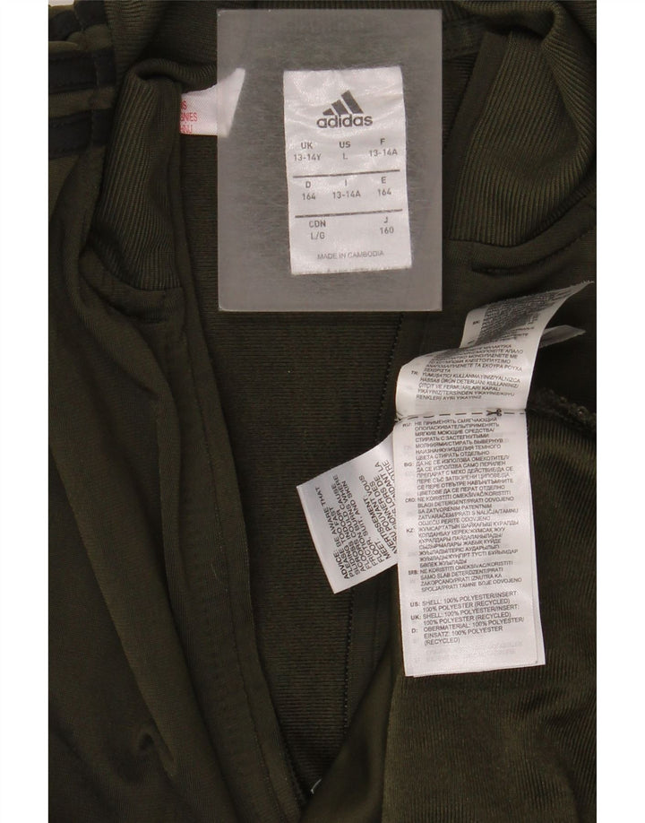 Giacca da tuta da ragazzo Adidas 13-14 anni in poliestere kaki