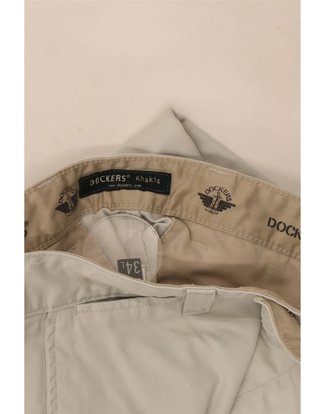Pantaloni chino dritti kaki da uomo Dockers W32 L34 grigi