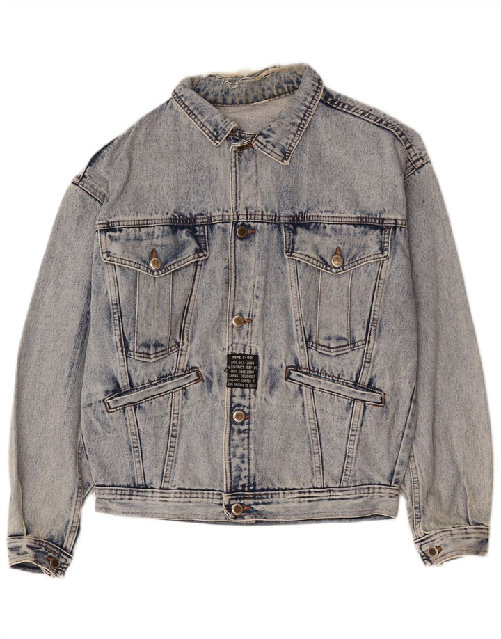 Giacca di jeans vintage da uomo UK 38 cotone blu medio