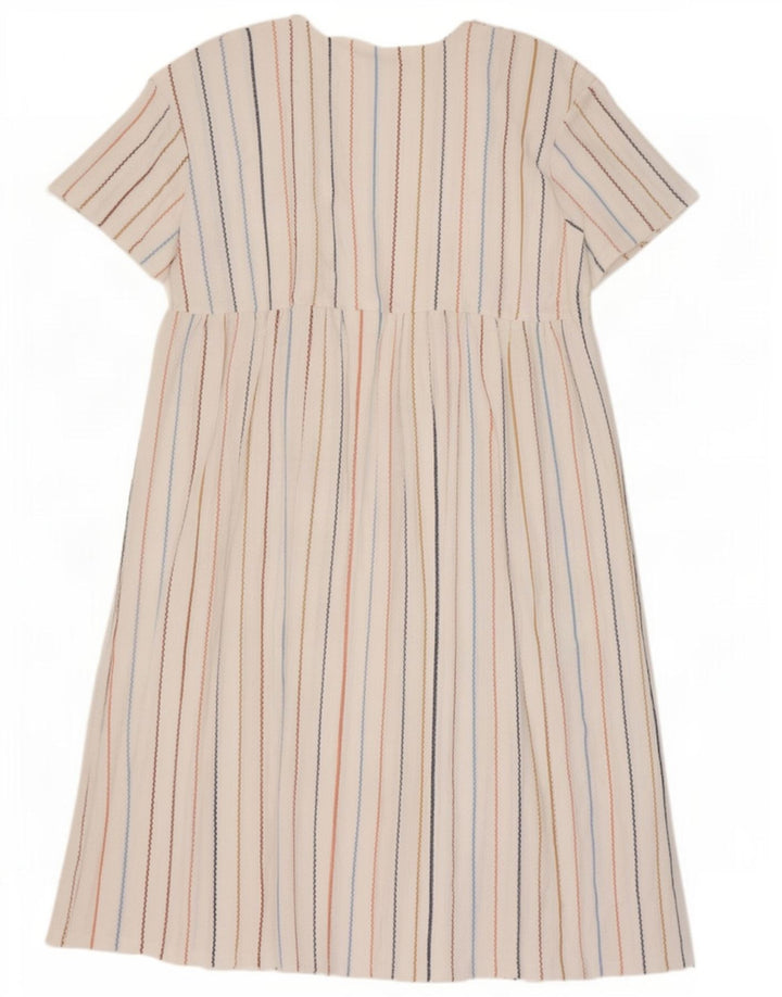 Abito a trapezio da donna Zara UK 16 Poliestere a righe bianche grandi